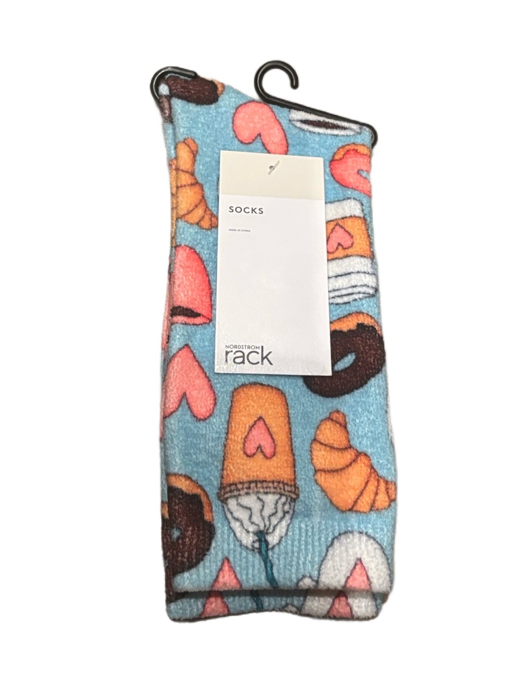 Nordstrom Rack Blue Novelty Pastry & Heart Crew Socks